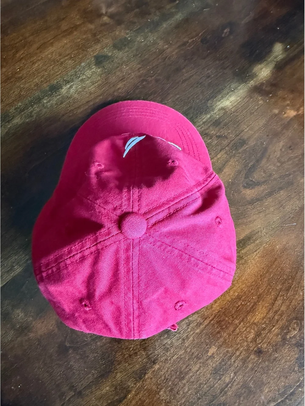Nautica Red Adjustable Baseball Cap with Logo Embroidery